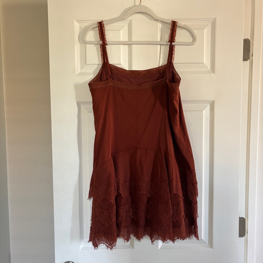 Reformation Cleodora Dress Size 8 Brown Fig Jam Lace Slip On - Picture 6 of 10